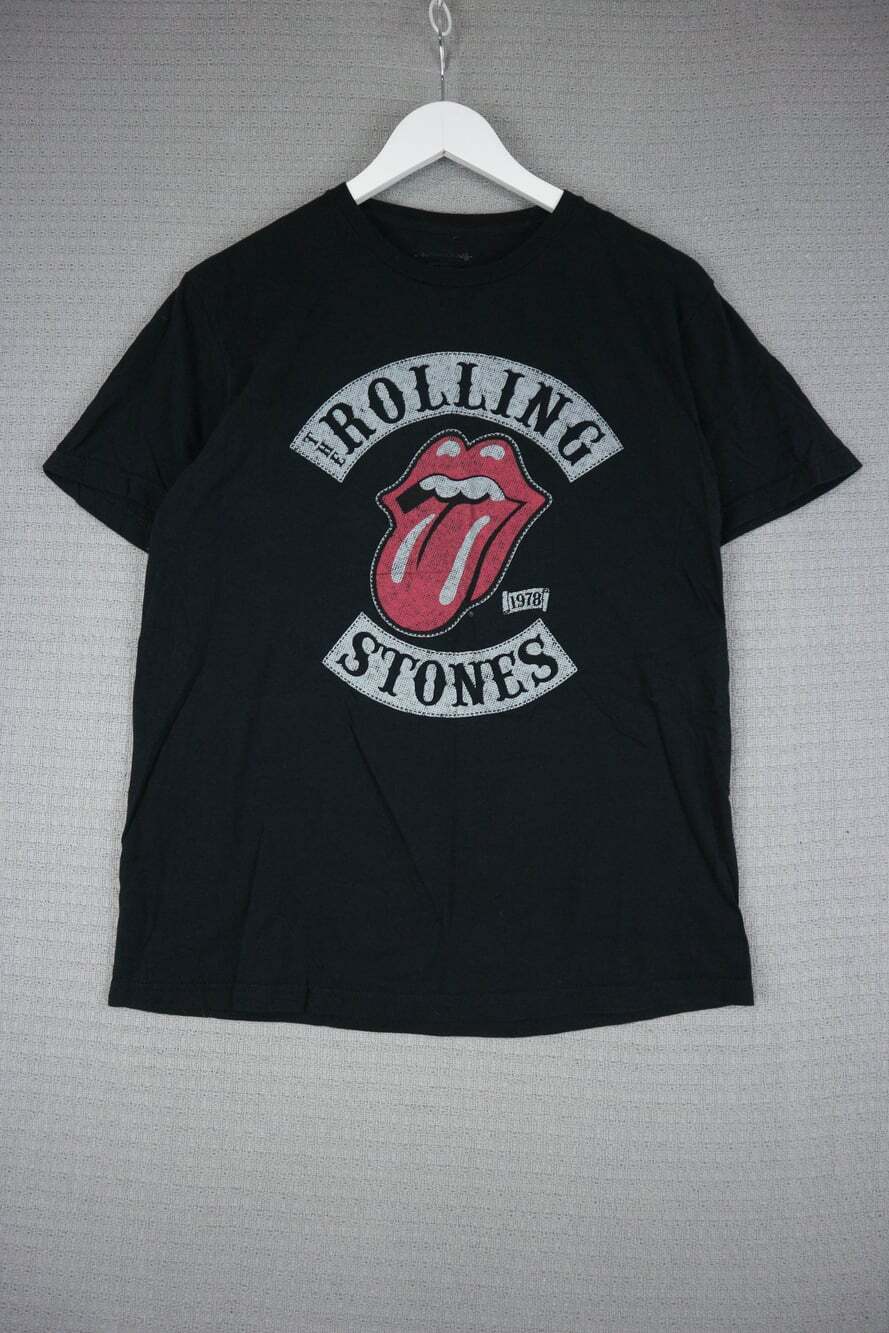 Vintage Vibe Rolling Stones Tongue & Lips 1978 reprint Rock Band Tee Black M